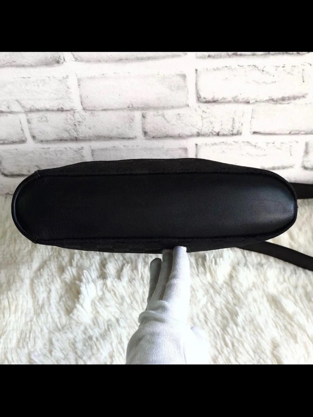 Gucci Black Signature Canvas Shoulder Bag